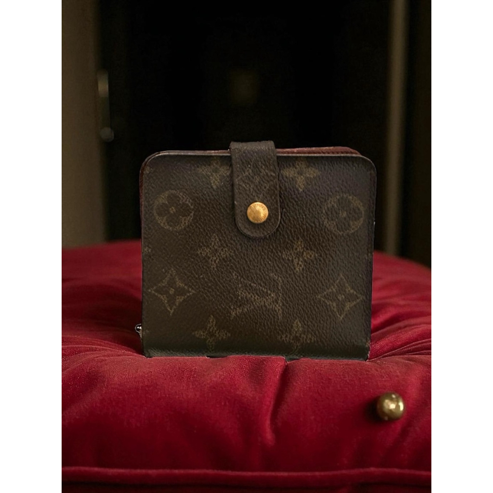Louis Vuitton Brown & Tan Monogram Snap & Zip Wallet